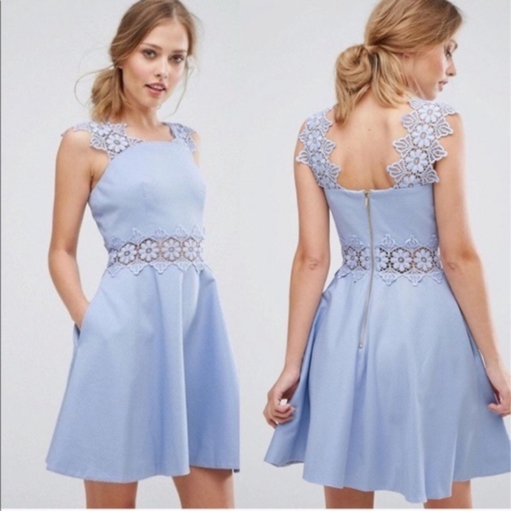 🖤 TED BAKER BABY BLUE LACED SUMMER DRESS